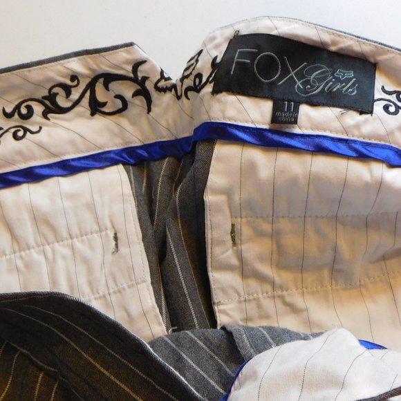 Fox Missy Bermuda Shorts, Gray pin stripe, Size 11 - Picture 3 of 4